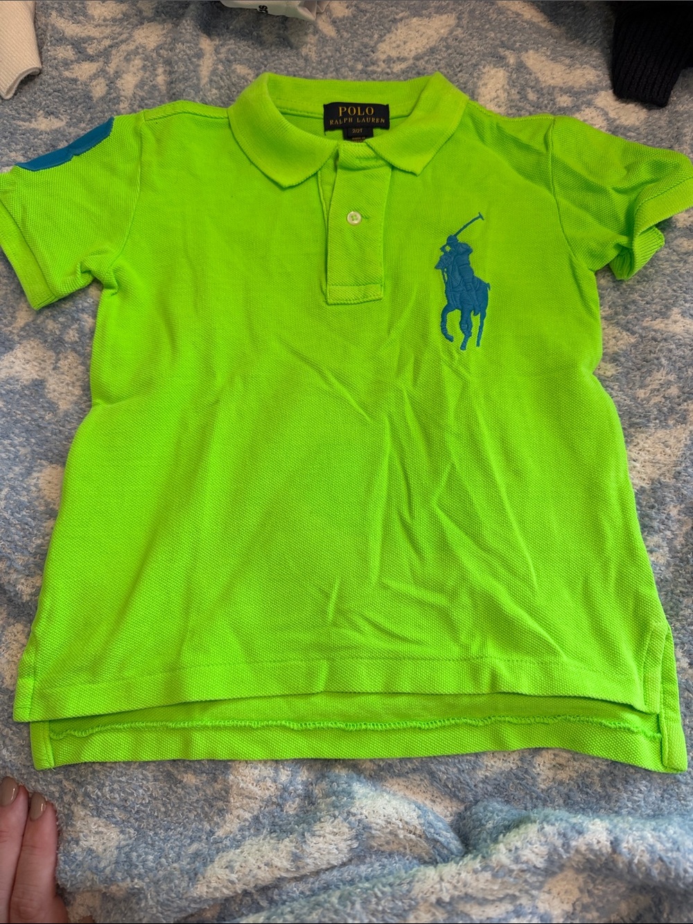 Polo by Ralph Lauren Lime Green Polo with Blue Big Pony